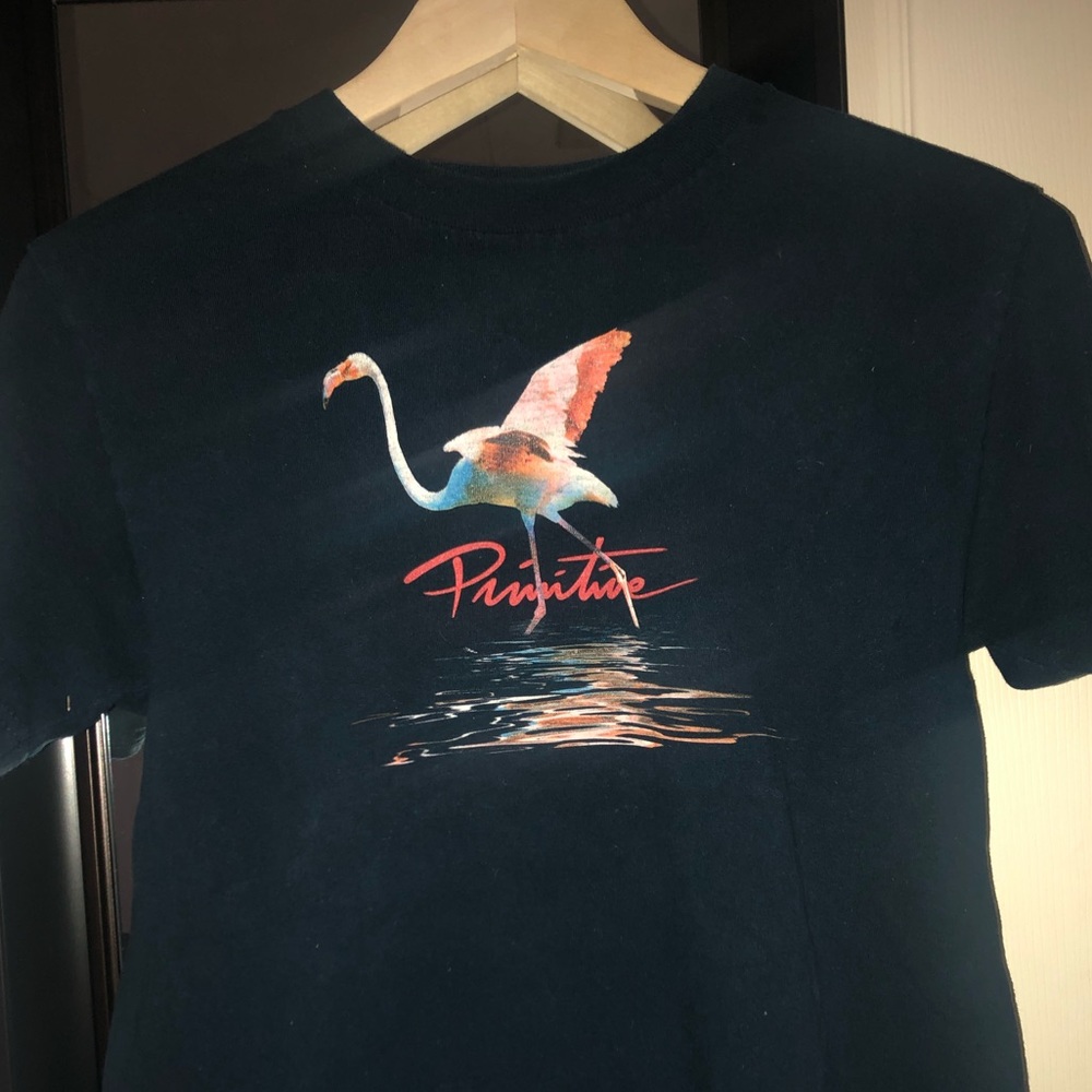 Primitive blue t shirt flamingo graphic tee size S